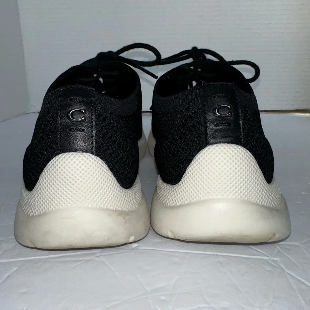 COACH Men’s Black Lightweight Knit Derby Runner Sneakers Laced Shoes- Size 8